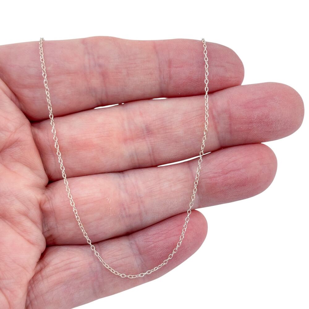 Vintage Sterling Silver 925 Cable Link Chain Necklace 18.5"